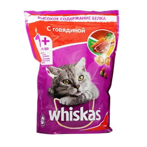 Корм для кошек Whiskas от 1 года с говядиной